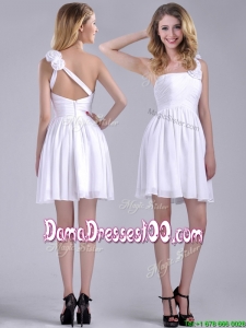 Classical Criss Cross White Dama Dress with Hand Crafted Flowers