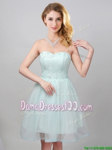 Top Seller Princess Sweetheart Laced Bodice Apple Green Dama Dress in Tulle