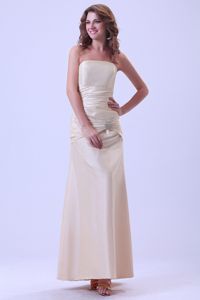 Latest Champagne Ankle-length Dama Dress with Dropped Waist