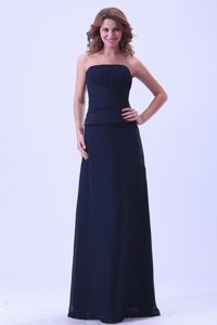 Navy Blue Strapless 15 Dresses For Damas with Ruched Bodice