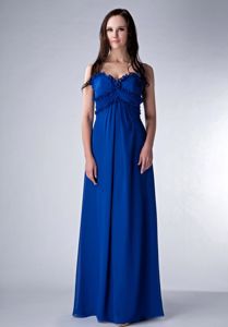 Royal Blue Empire Straps Floor-length Dama Dresses For Quinceanera