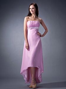 Pink Column and Ruching Bust 15 Dresses for Damas in High-low Design